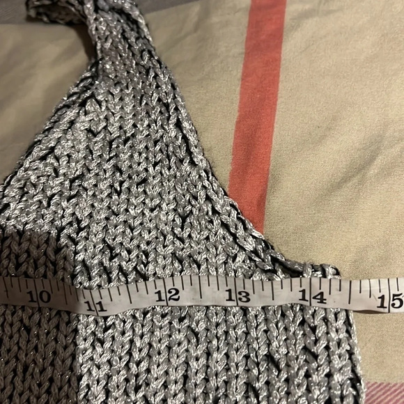 H&M Metallic sweater spaghetti straps mini dress  Sz S - Picture 6 of 13